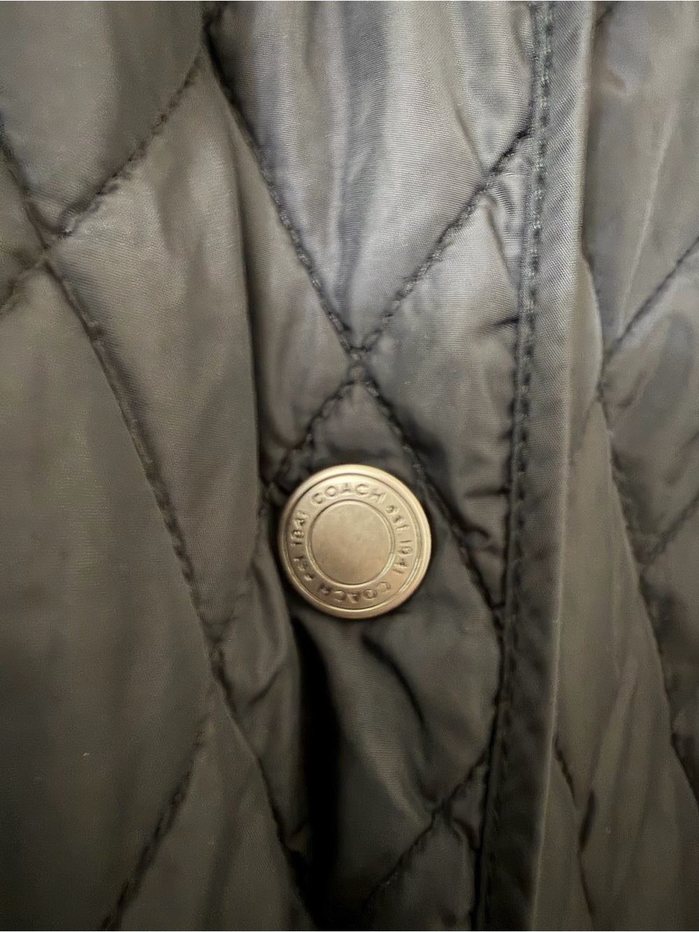Coach women’s Quilted Black Jacket with Contrast Trim - Picture 6 of 6